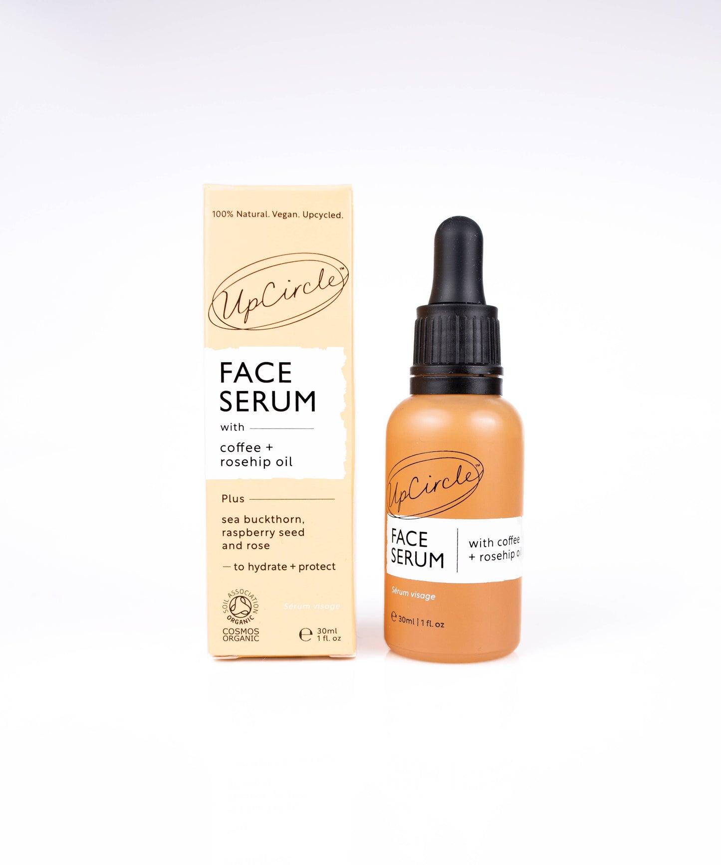 Collagen Boosting Facial Oil - Serum with Coffee + Rosehip: Pipette