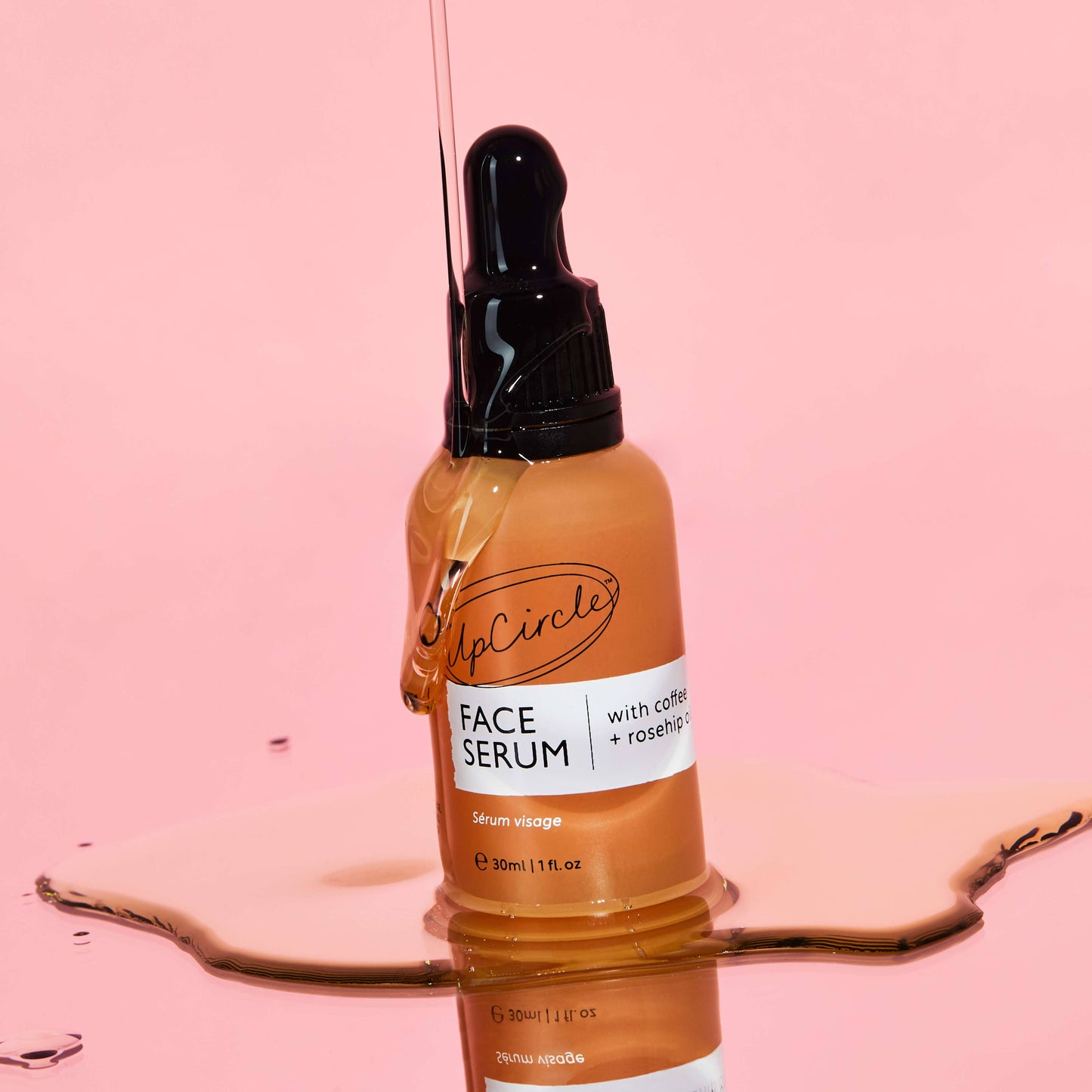 Collagen Boosting Facial Oil - Serum with Coffee + Rosehip: Pipette