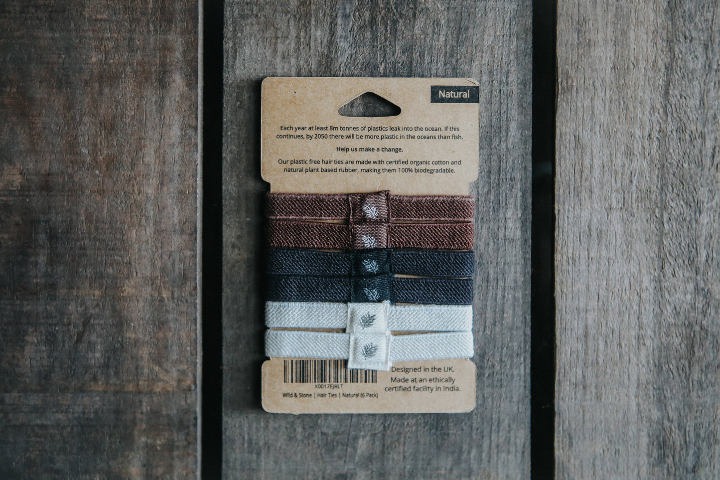 Hair Ties - Plastic Free - 6 Pack (Natural)