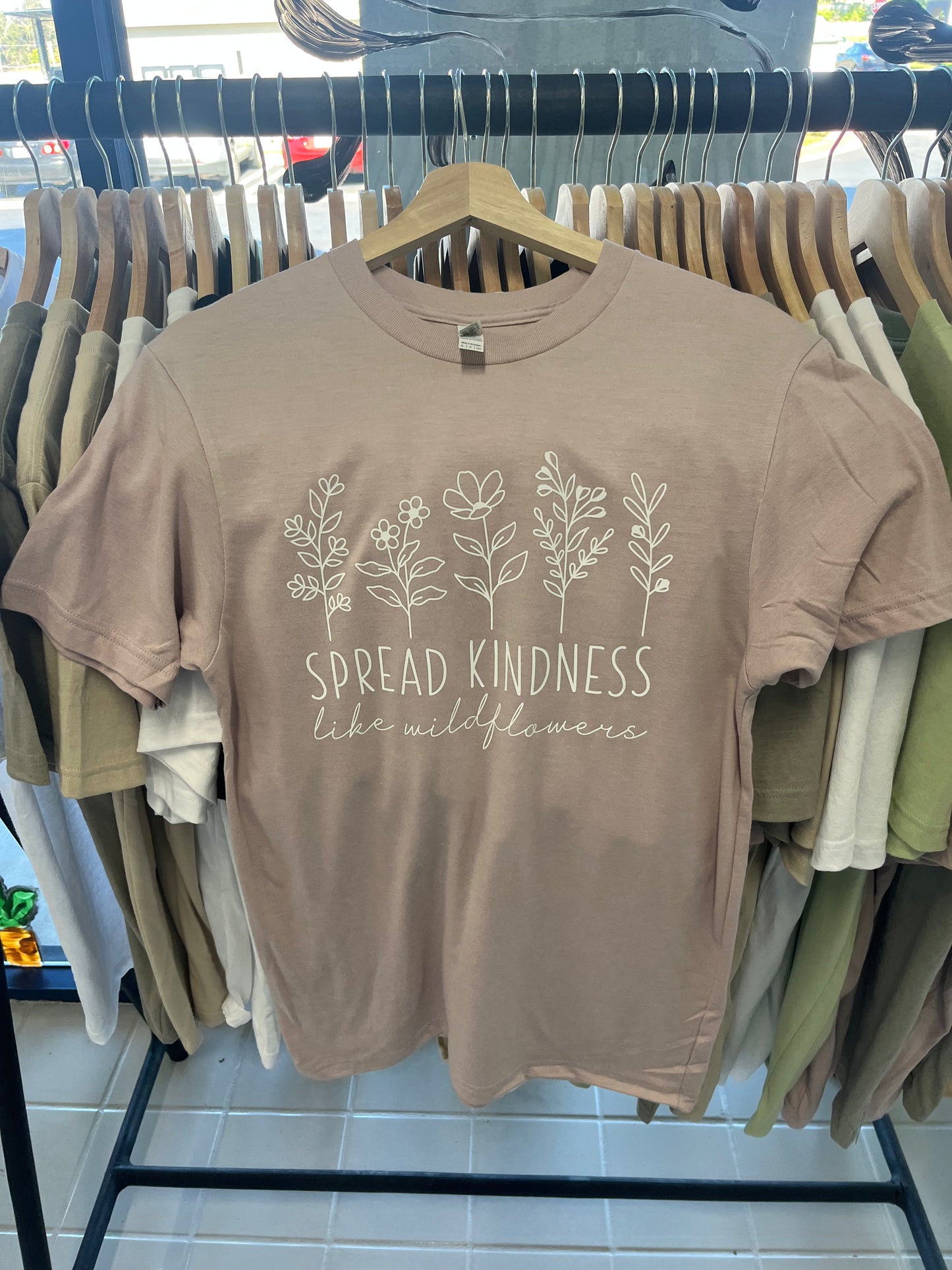 Sunshine Market Shirt - Spread Kindess White or Black Writing Pink Shirt