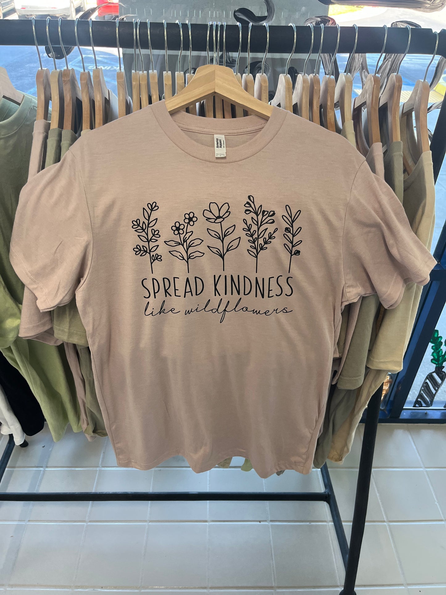 Sunshine Market Shirt - Spread Kindess White or Black Writing Pink Shirt