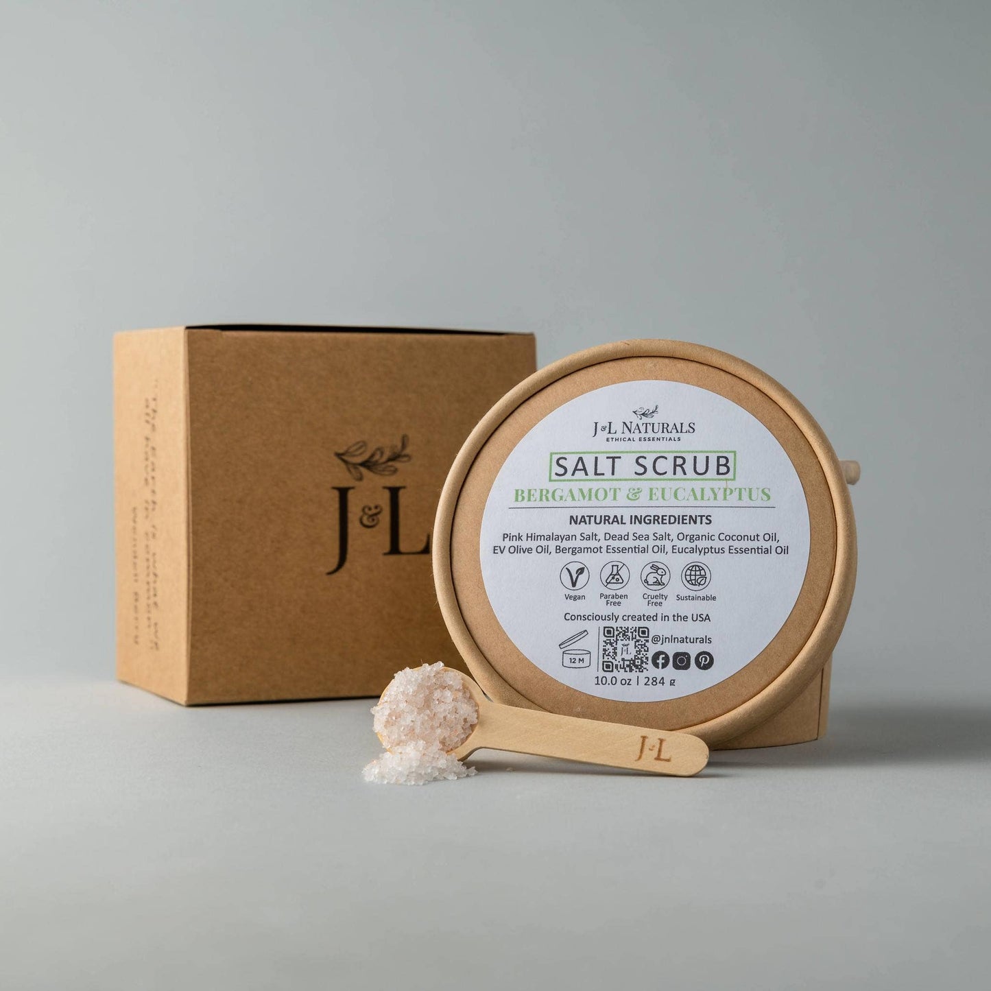 Salt Scrub: 4 oz / Bergamot & Eucalyptus