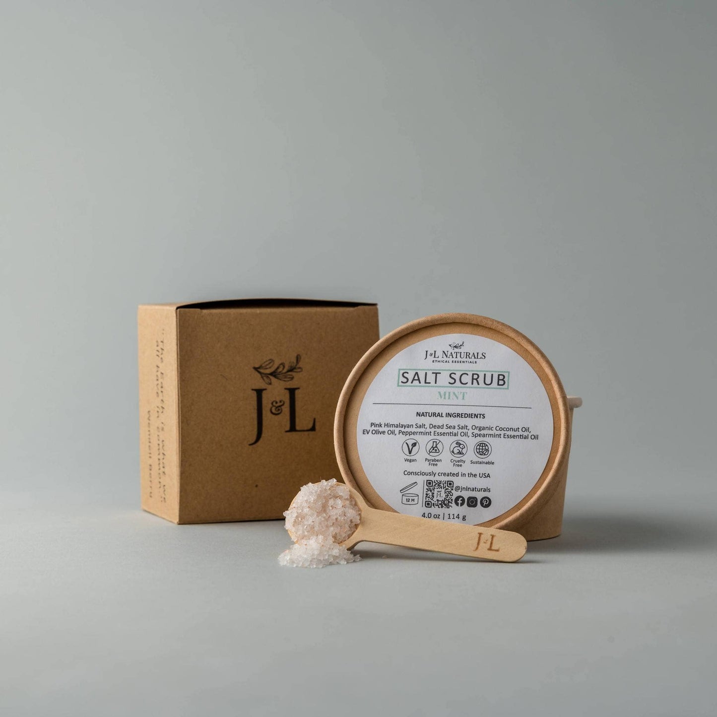 Salt Scrub: 4 oz / Bergamot & Eucalyptus