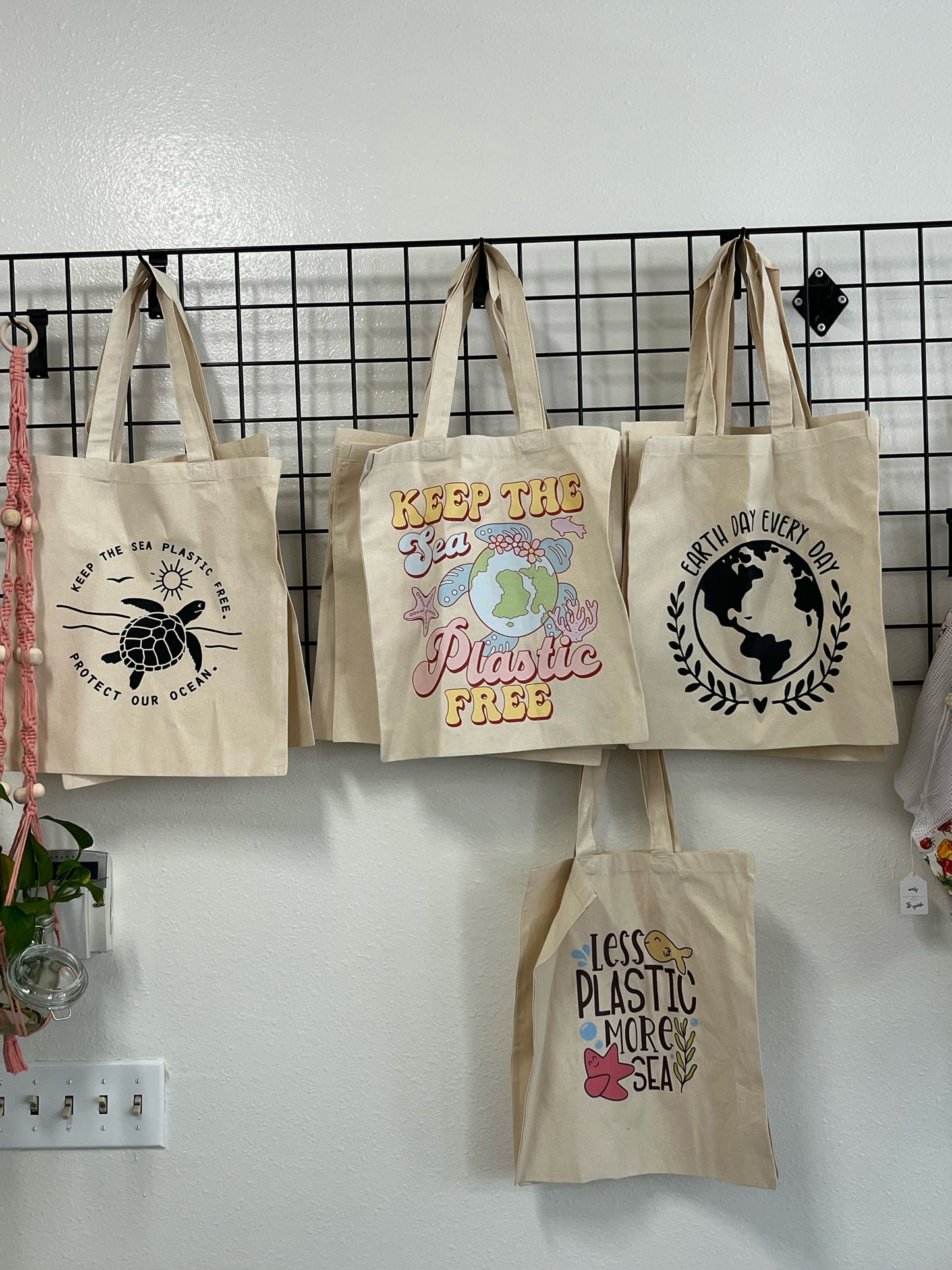 Natural Cotton Canvas Basic Tote Bags