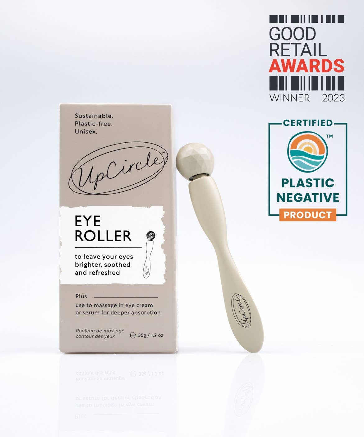 Plastic Free Eco Eye Roller for dark circles + puffy eyes