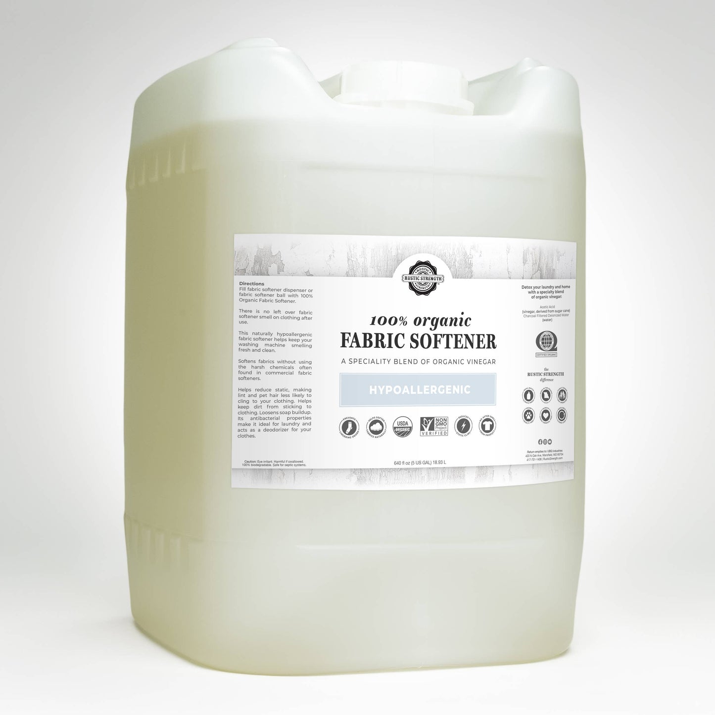 Organic Fabric Softener for Hypoallergenic Laundry Care - Priced Per Ounce