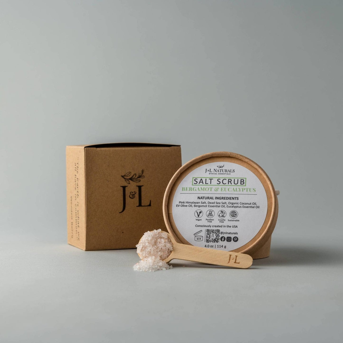 Salt Scrub: 4 oz / Bergamot & Eucalyptus