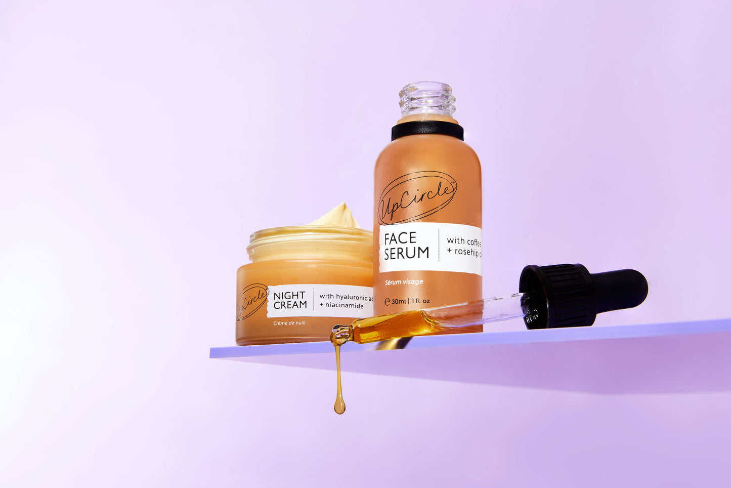 Collagen Boosting Facial Oil - Serum with Coffee + Rosehip: Pipette