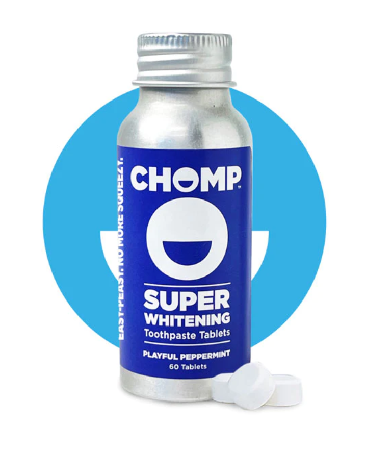 CHOMP Toothpaste Tablets - 60 tablets in Aluminum Bottle