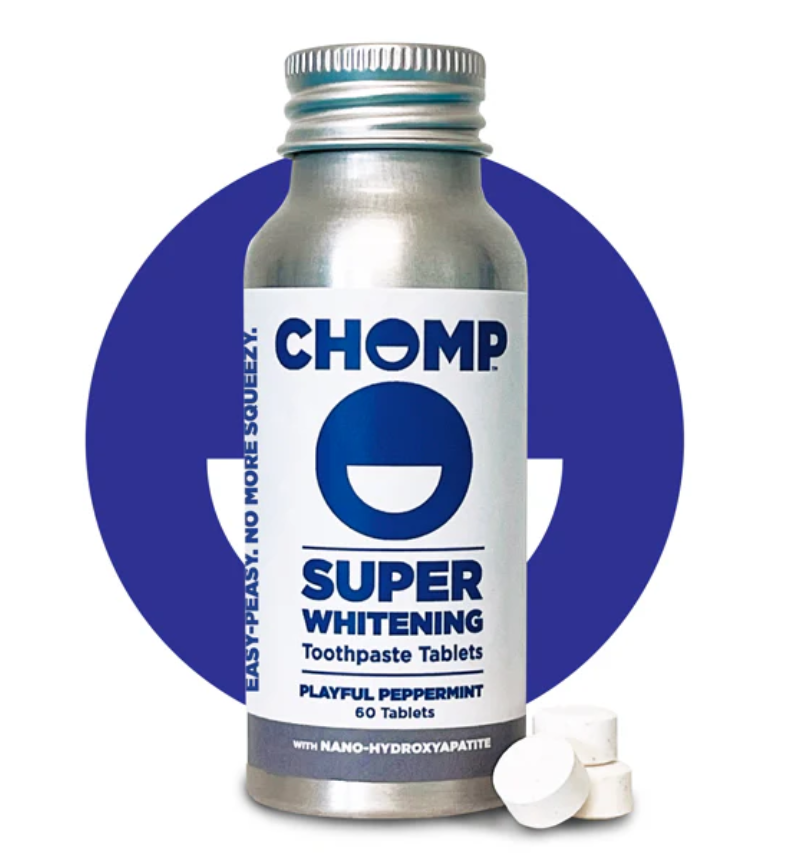 CHOMP Toothpaste Tablets - 60 tablets in Aluminum Bottle