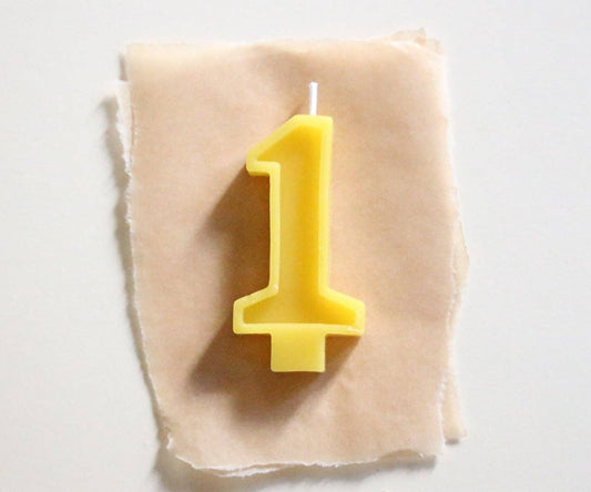 Beeswax Number Candle