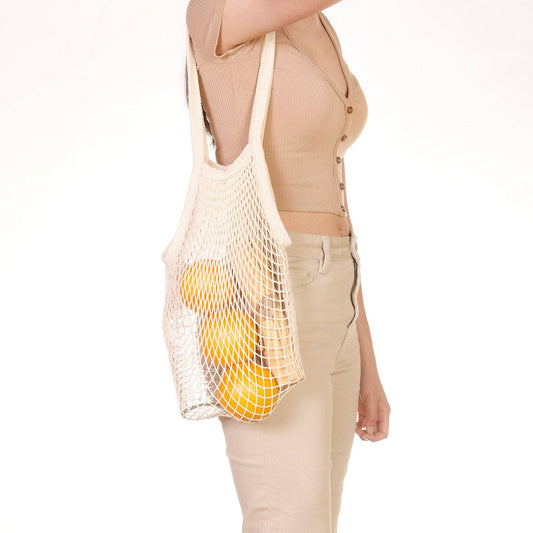 Natural Cotton Netted Shoulder Bag
